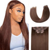 Seamless Clip In Hair Extension Straight Human Hair Brown Color