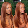 Copper Brown Straight Layer Cut Glueless Wig Pre-cut 6x5 Hd Lace Wig