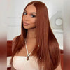 Copper Brown Straight Layer Cut Glueless Wig Pre-cut 6x5 Hd Lace Wig