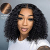 Deep Wave Pre Cut 6x5 HD Lace Glueless Bob Wig Pre Bleached Knots