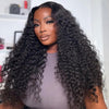 Invisi-Drawstring 360 Lace Frontal Wig Deep Wave Human Hair Wigs Pre Bleached