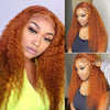 upretty hair ginger color curly lace wigs