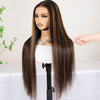 Ombre Highlight Brown 9x6 HD Lace Wig Human Hair Wear Go Glueless Wig