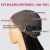 Water Wave Invisi-Drawstring 360 Full Frontal Lace Wig Pre Bleached Knots Glueless Wigs