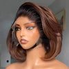 Layer Cut Ombre Brown Short Bob Wig Pre Cut 6x5 HD Lace Glueless Wig