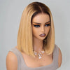 Ombre Honey Blonde Straight Short Bob Wig Wear Go 6x5 HD Lace Wig