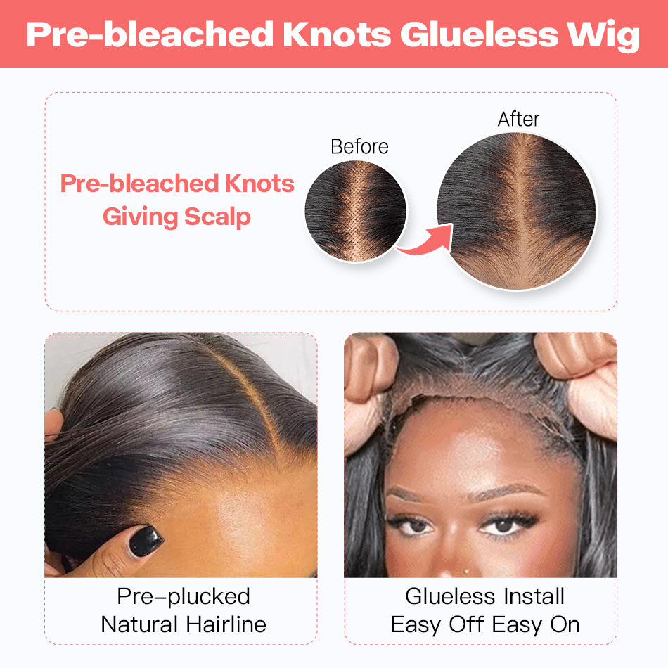 Pre bleached Knots Water Wave 13x4 13x6 Glueless HD Lace Wigs