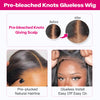 Highlight Honey Blonde Bleached Knots Loose Body Wave Pre Cut 6x5 HD Lace Short Glueless Wig