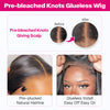 Highlight Brown With Honey Blonde Skunk Stripe Glueless Wig Pre Cut 6x5 HD Lace Pre Bleached Knots - uprettyhair