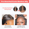 Pre-bleached Knots Glueless Wig Loose Deep Wave Pre Cut HD Lace Closure Wigs