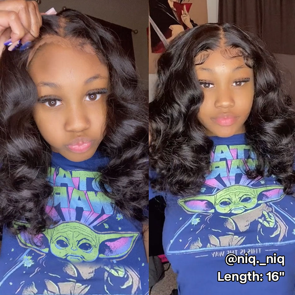 Ptrd Cut Glueless Barrel Curl Pre Cut 6x5 HD Lace Closure Short Wavy Wear Go Wi ...