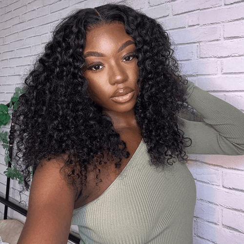 Wear Go Bouncy Deep Curls 6x5 Pre Cut HD Lace Shoulder Length Glueless Wigs