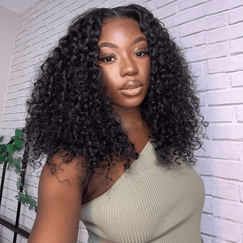Wear Go Bouncy Deep Curls 6x5 Pre Cut HD Lace Shoulder Length Glueless Wigs