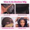 Glueless Wear Go Wig Red Color Straight Body Wave Pre Cut 5x6 HD Lace Closure Wig
