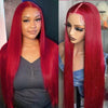 straight body wave red color wear go wig