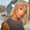 Ash Blonde Pre Cut 6x5 Lace Glueless Bob Wig Straight Human Hair 13x6 Lace Front Wigs