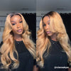 Ombre Honey Blonde Wear Go Wig Pre Cut 5x6 HD Lace Straight And Body Wave Glueless Wigs