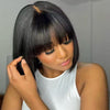 Glueless Straight Bob Wig With Bangs Minimalist Undetectable HD Lace Wig