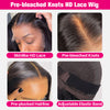 Pre-bleached Knots Water Wave Pre Cut 13x4 HD Lace Full Frontal Glueless Wigs