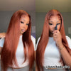  5x6 5x9 Pre-Cut Lace Wear Go Wig Straight #33 Reddish Brown Glueless Wig - uprettyhair