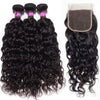 upretty hair water wave 3 bundles with 5x5 hd lace closure