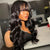 body wave glueless lace wig with bangs