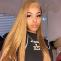 honey blonde straight hair lace wig