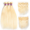 Straight 613 Blonde Human Hair Bundles 3pcs With 13x4 Lace Frontal - uprettyhair