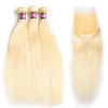 Afforable 613 Blonde Bundles Straight Human Hair 3 Bundles and Closure - uprettyhair