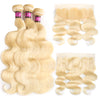 blonde hair bundles with lace frontal