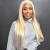 blonde 613 straight lace front wig