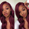 Colored Wigs 99J Human Hair Straight/Body Wave 5x5 Lace Closure Wig - uprettyhair