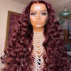 99j burgundy loose deep wave hair lace wigs