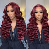 99j burgundy loose deep wave hair lace wigs