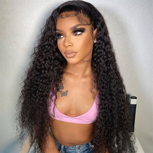 Curly Wave 200 250 Density Human Hair HD Lace Wigs uprettyhair