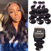 Body Wave 6x6 Lace Closure With Baby Hair Human Virgin Hair 3 Bundle Deals