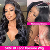 HD Transparent Lace 5x5/6x6 Wig Human Hair Body Wave Glueless Lace Wigs - uprettyhair