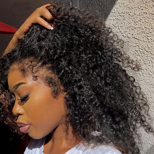 Natural 4C Edges Curly Wigs Glueless HD Lace Wigs Human Hair