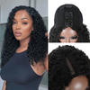 Curly Hair Beginner Friendly V Part Wig 180 Density Natural Color - uprettyhair