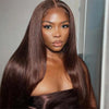 #4 Colored Straight/Body Wave Dark Brown 13x4 Lace Front Wig 200% Density - uprettyhair