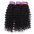 Deep Wave Weave Human Hair 3 Bundles With 5x5 Lace Closure Natural Color - uprettyhair