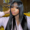 glueless lace wig with bangs