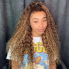 highlight color deep wave lace front wig