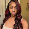 highlight burgundy 99j body wave hd lace wig