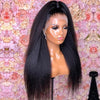 180% Density Kinky Straight Hair Pre-Plucked 360 Lace Wigs - uprettyhair