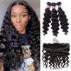 Loose Deep Weave 3 Bundles With 13x4 Lace Frontal Brazilian Virgin Hair