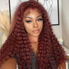 deep wave reddish brown hd lace wig