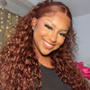reddish brown water wave hd lace wig
