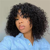 Short Curly Glueless Bob Wig Human Hair Machine Made Wig - uprettyhair