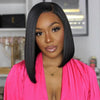 side part straight hair lace front bob wig